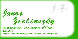 janos zselinszky business card
